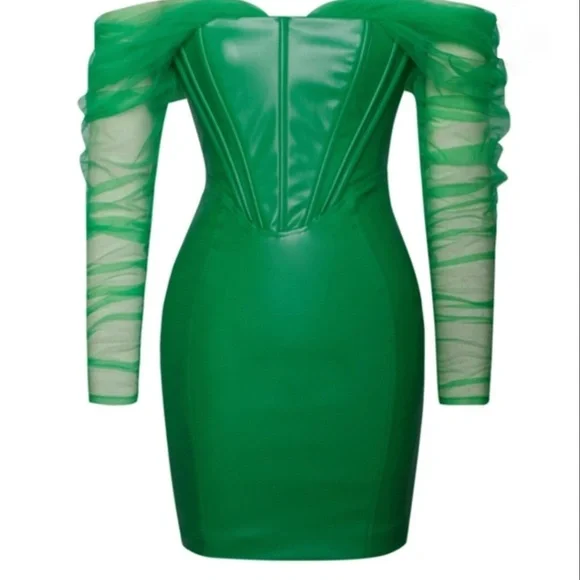 Miss Circle | Dresses | Miss Circle Mesh Sleeve Corset Dress | Poshmark
